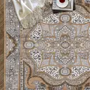 Washable Area Rug,Deep Khaki Retro Boho Design Non-Shedding Non-Slip Easy Care Ideal for High Traffic Areas in Living Room Bedroom Office Coffee Table Kitchen Large Carpet,72*107.8inch image 1