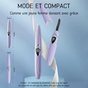 SUNLUXY S600 Recourbe-cils électrique pour courbure naturelle longue tenue, avec affichage LED de la température et de la batterie, arrêt automatique de sécurité - Violet image 8
