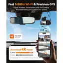 WOLFBOX Caméra embarquée 3 canaux pour voiture, caméra avant 4K + caméra intérieure 1080P + caméra arrière 2,5K, Wi-Fi 5,8 GHz et GPS, écran tactile, commande vocale image 4