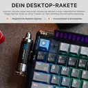 KEYSME Lunar 01 80%-Tri-Mode mechanische Tastatur, US-QWERTY-Layout, Gasket-Mount-Tastatur mit Rhythmusbeleuchtung, Hot-Swap-Schalter, programmierbarer Drehregler, PBT-Tastenkappen & 4000-mAh-Akku, Schwarz image 4