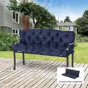 Outsunny Coussin de banc matelas assise dossier pour banc de jardin coussin balancelle canapé 3 places grand confort 150 x 98 x 8 cm bleu image 1