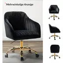 Chaise de bureau en velours HULALA HOME, chaise de bureau réglable en hauteur avec accoudoirs et roulettes, chaise de table de toilette pour salon et chambre, noire image 5