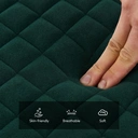 CLIPOP Upholstered Dining Bench, 100 cm Velvet Padded Seat, Ottoman Bench Hallway Bench with Sturdy Metal Legs, Dining Room Bench Seating for Entryway Living Room Bedroom Green image 4