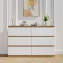 GRAVFORCE Chest of Drawers 6 Drawers Modern Bedroom Dresser with Storage Cabinet Wooden Cupboard for Bedroom Living Room White 70x100x30cm image 3