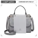 Miss Lulu Suede PU Leather Shoulder Bag, Top Handle Crossbody Purse, Elegant Saddle Handbag for Work Wedding Evening Daily grey image 6