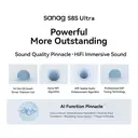 SANAG S-S8SUltra Écouteurs sans fil intelligents Bluetooth à conduction osseuse avec clip oreille et assistant IA - Violet image 2