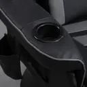 HOMCOM Massage Gaming Chair, Swivel Racing Video Gaming Recliner with Retractable Footrest, Headrest, Cup Holders and Side Pockets, Ergonomic High Back PU Leather Executive Desk Chair, Grey image 7