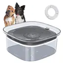Blinkit 0139 Pet Floating Water Bowl / Basic Dog Bowl, 4L Large Capacity, Slow Drinking Splash-Proof Design, Built-in Filter for Water Quality, Transparent Gray image 0
