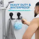 TAILI Porte-rasoir à ventouse pour douche lot de 2, serviette, éponge, support de rasoir pour mur de douche, crochets à ventouse puissants pour l'intérieur de la salle de bain, faciles à installer et réutiliser, Noir image 1
