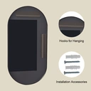 Melodieux Black Bathroom Vanity Mirror for Wall, 55x75 cm Metal Framed Wall Mirror Oval, Decorative Mirror for Bedroom Living Room Entryway Horizontally or Vertically image 3