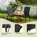 4pcs Gartenstühle Stapelstuhl Camping Hochlehner Terrassenstuhl Textilene Stahlgestell für Gärten Balkone Restaurants 150 kg Belastbar 54 x 69 x 93cm Schwarz Schwarz image 5