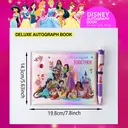 2pcs Disney Officially Licensed Disney Princess Deluxe Signature Autograph Book & Pen Set 100 Pages Sparkling Autograph Collector for Parties Magical Xmas Halloween Stationery Gift Shining Brighter Together image 1