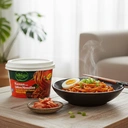 CJ Bibigo Korean Style Udon Noodles Tteokbokki Chili Flavour 187g image 1