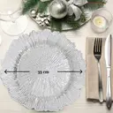 Maison by Premier Set of 4 33cm Dia Silver Finish Reef Charger Plates image 1