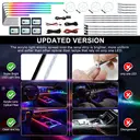 Dreamcolor Acrylic Interior Car LED Strip Light with Wireless APP, RGB 22 in 1 with 175 inches 600 LEDs Fiber Optic Car Ambient Lighting Kits, Dual Zone Sound Active Function LED Strip for Car image 3