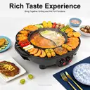 2-in-1 Elektrischer Griller Heisser Topf, 2000W, geteilter Yin-Yang-Hotpot, zwei unabhängige Drehregler, Antihaft-Beschichtung, herausnehmbare Ölwanne für 5-6 Personen image 7