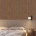 Murgall Rouleau de papier peint adhésif rouge et imitation lattes en bois - 60 x 305 cm image 0