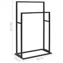 2-Tier Single-Rod Standing Towel Organizer Black Metal Freestanding Rack Double-Layer Holder for Bath Linens & Blankets image 6