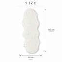 Tapis de Couloir en Peau de Mouton Imitation Laine, 60x150 cm Tapis d'Appoint en Peluche Douce, Tapis de Salon de Courtoisie en Shag Blanc avec Bordure Aspect Daim pour Près du Lit, Couloir image 2