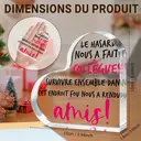 Alphynix 1 pièce Cœur collègue en français, « Le hasard nous a fait collègues ! Survivre ensemble dans cet endroit fou nous a rendus amis ! » Plaque en acrylique avec texte à accents roses, Cadeau d'amitié de bureau pour meilleur ami au travail image 3