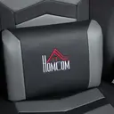 HOMCOM Massage Gaming Chair, Swivel Racing Video Gaming Recliner with Retractable Footrest, Headrest, Cup Holders and Side Pockets, Ergonomic High Back PU Leather Executive Desk Chair, Grey image 6