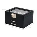 JORDAN&JUDY Multi-Layer Jewelry Box Small Earring Box Ring Storage Box Necklace Box Earring Jewelry Case - 3 Layer Black image 5