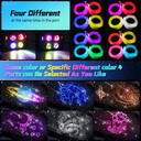 4 Colors 32W Twinkle Car Starlight Headliner Kit 600pcs*0.03in*13.1ft with APP&RF Remote, RGBW Fiber Optic Strands Star Roof Lights,4 Port Engine Sound Activated Ceiling Star Lights for Home/Car Decor image 2