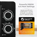 Tower T24042BLK Manual Microwave with Sleek Mirror Door, 800W, 20L, Black & Chrome image 1