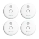 HEIMAN Smoke Detector, Radio Networkable, Wireless Smoke Detector Max. 40 Networkable Fire Alarms, 85 dB, 10 Year Battery, EN14604, with Mute Switch (Model 2SA-4 Piece) image 0