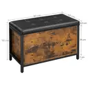 VASAGLE Storage Box Padded Seat Lid Rustic Brown/Black image 6
