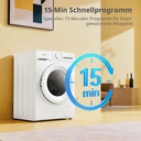 Comfee Waschmaschine 8 kg, mit Haustierhaarpflege-Programm und Dampffunktion, 16 Programme, Energieeffizienzklasse A-10%, Füllfunktion, leise und energiesparend, CF08EWP05W-HR, Weiß image 2