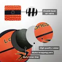High-quality Rubber Basketball(27.5") Size5#Black/Brown image 6