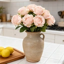 Yuejia Bouquet de roses artificielles en soie 48 cm - Rose image 6