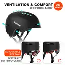 DKONI HS-158 Casque de vélo avec éclairage LED unisex noir - Taille M / 54-58 cm image 5