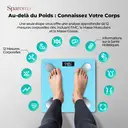 Sparoma ADL-26 Balance Connectée Bluetooth, suivi avec application, multi-utilisateur, 2×AAA piles requises,180 kg max - Bleu image 3