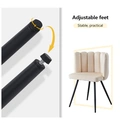 CLIPOP Velvet Dining Chairs Set of 2 Vanity Chair with Petal Back and Metal Legs, Modern Makeup Chair for Bedroom Dressing Table Kitchen Living Room Cream 45*47*82cm image 5