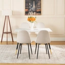 URBAN MEUBLE Table à manger rectangulaire effet marbre blanc - 110 x 70 x 75 cm image 3