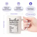 Alphynix 1 Cadeau d'appréciation enseignant 33cl, Tasse à boire Nutrition Facts professeur, meilleur cadeau merci pour enseignants, professeurs, mentors, fin d'année, cadeau de Noël,Le cadeau de la saint-valentin, cadeau d’anniversaire image 7