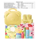 QUIYUM Fruit Skincare Set (14pcs): Includes Cleanser 100g, Toner 160ml, Eye Cream 20g, Serum 30ml, Cream 50g, Eye Masks 6g×3, Lip Masks 6g×3, plus a Headband, Makeup Mirror, and a 14-inch Cartoon Yellow Travel Case. image 3