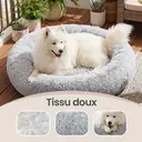 SONGMICS Panier pour chien en peluche en forme d’anneau avec housse amovible lavable gris clair - 140 x 20 cm image 7