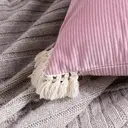 Phantoscope Pack of 2 Corduroy Soft Pillow Covers Decorative Striped Velvet Throw Pillows with Cotton Tassels Ultra Solid Cushion Covers Pillowcases,Light Purple 30 x 50cm image 2