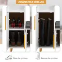 CLIPOP Shoe Cabinet with Seat Cushion, Shoe Storage Bench for hallway, Adjustable Compartment and Wooden Legs, 80 * 35 * 70 cm, White image 4