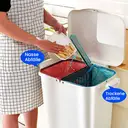 ochama Trocken- und Nass-Trenn-Mülleimer, doppelschichtig, mobil, mit Rollen, große Fächer, für Küche, Wohnzimmer, Heimgebrauch, Weiß, 45 l image 2
