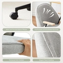 CLIPOP Home Office Chair Fabric, Ergonomic Computer Desk Chair, Swivel Chairs with Arms and Wheels, Padded Cushion Seat & Back Support for Study, Work Modern 0700 light grey single 61*63.5*95 cm image 3