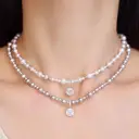 VoxorAI XL25 Grey Bubble Sugar Cube Necklace Pearl Necklace Sweater Chain Pendant Detachable All Seasons image 7