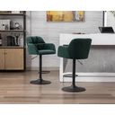 CHAIRUS Lot de 2 tabourets de bar pivotants en velours, tabourets de cuisine et de petit-déjeuner modernes, tabourets de comptoir réglables (Vert) image 7