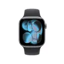 Apple Watch Series 11 GPS 42mm Space Grey Aluminiumgehäuse mit Schwarzem Sportarmband - S/M image 1