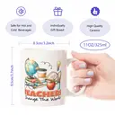 Alphynix 1pc 11oz White Mug with "TEACHERS Change The World" Quote and Educational Icons, Inspirational Christmas or Thanksgiving Appreciation Gift image 7