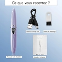 SUNLUXY S600 Recourbe-cils électrique pour courbure naturelle longue tenue, avec affichage LED de la température et de la batterie, arrêt automatique de sécurité - Violet image 9