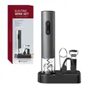 Cuisync Wine Opener Set, 5-in-1 Electric Wine Opener Gift Set, Stainless Steel Automatic Corkscrew with Foil Cutter, Vacuum Stopper, Aerator Pourer and Storage Base, Battery Operated Bottle Opener Gift Kit for Home Party, VBGS-KB1-602303SL image 2